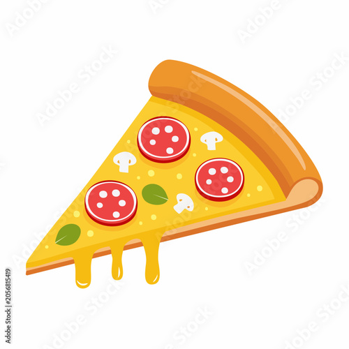 Slice of Pepperoni Pizza with Melting Cheese
