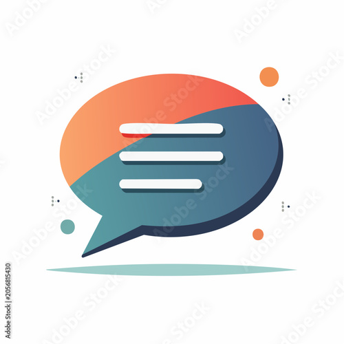 Speech Bubble Icon with Gradient Colors