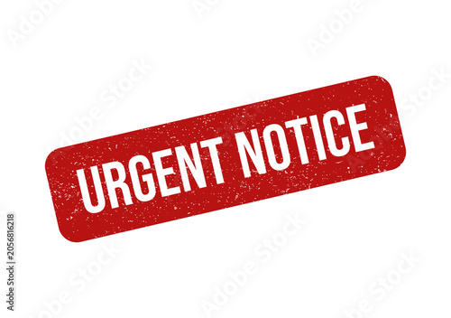 Fotografie Red grunge rubber stamp with the text urgent notice
