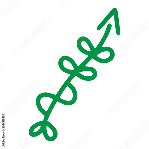 hand drawn plant arrow