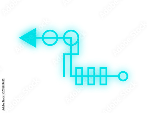 neon geometric arrow