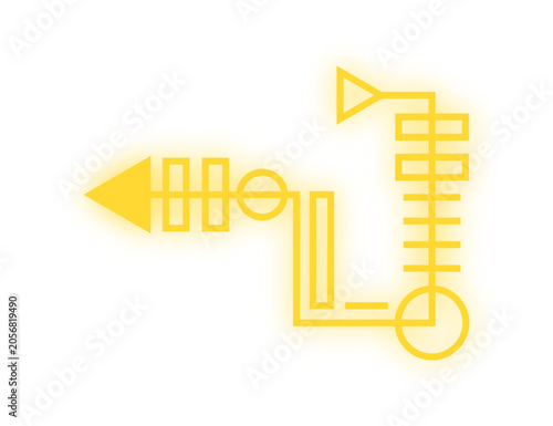 neon geometric arrow