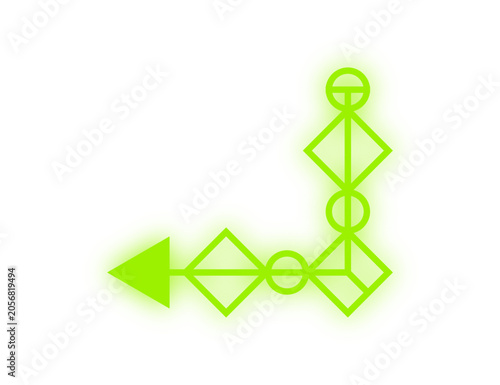 neon geometric arrow