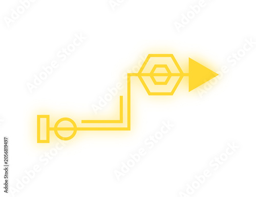 neon geometric arrow