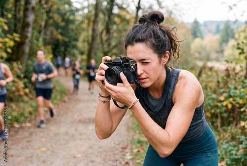 young photographer with a film camera