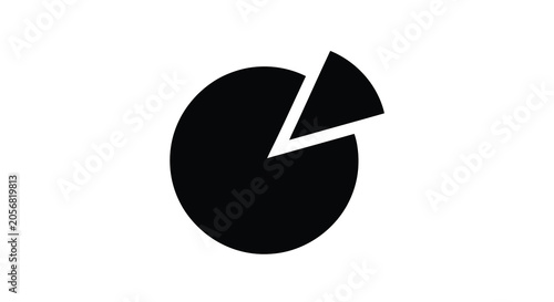 Bild auf Leinwand Pie chart with one slice removed black and white silhouette