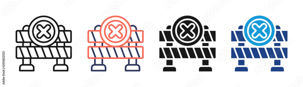 Foto Border Closure icon set multiple style collection
