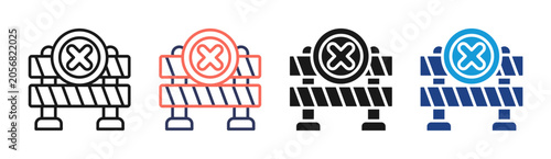Fotografie Border Closure icon set multiple style collection