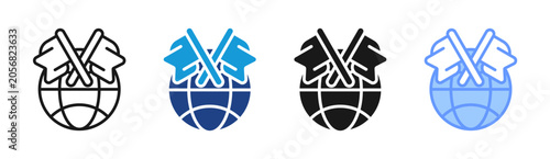 Obraz na plátně World Peace icon set multiple style collection
