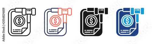 Fotografi Legal Contract icon set multiple style collection