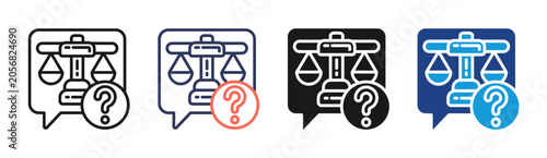 Foto Legal Question icon set multiple style collection