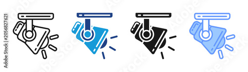 Fotografia Spotlight icon set multiple style collection