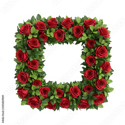 Red and green holiday wreath decoration
