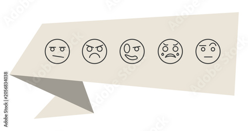 Schilderij op canvas emoji outline icon set