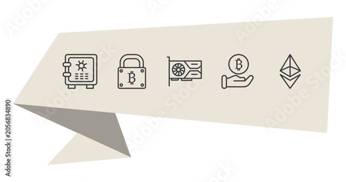 Bilde på lerret cryptocurrency outline icon set