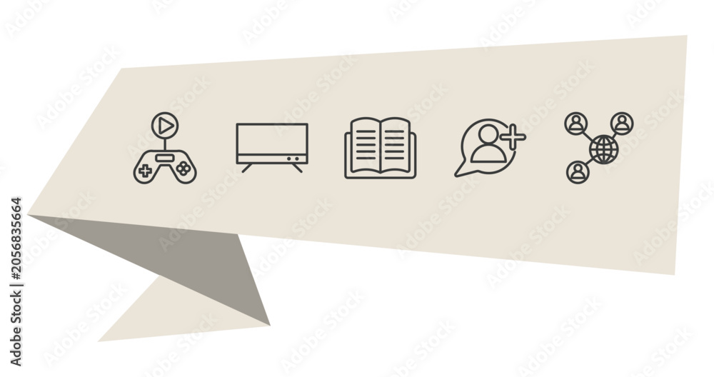 Behang blogger and influencer outline icon set
