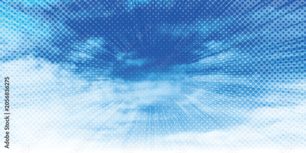 Fototapeta premium Bright Blue Sky Abstract Manga Effect Background