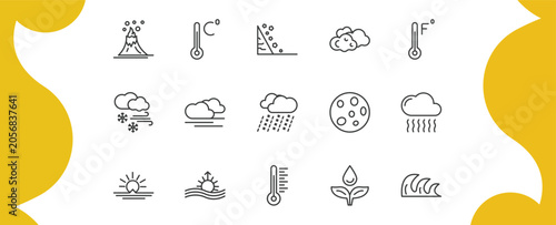 Bild auf Leinwand weather outline icon set