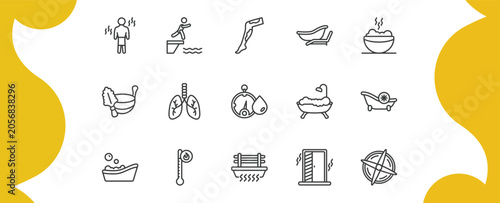 Obraz na płótnie sauna outline icon set