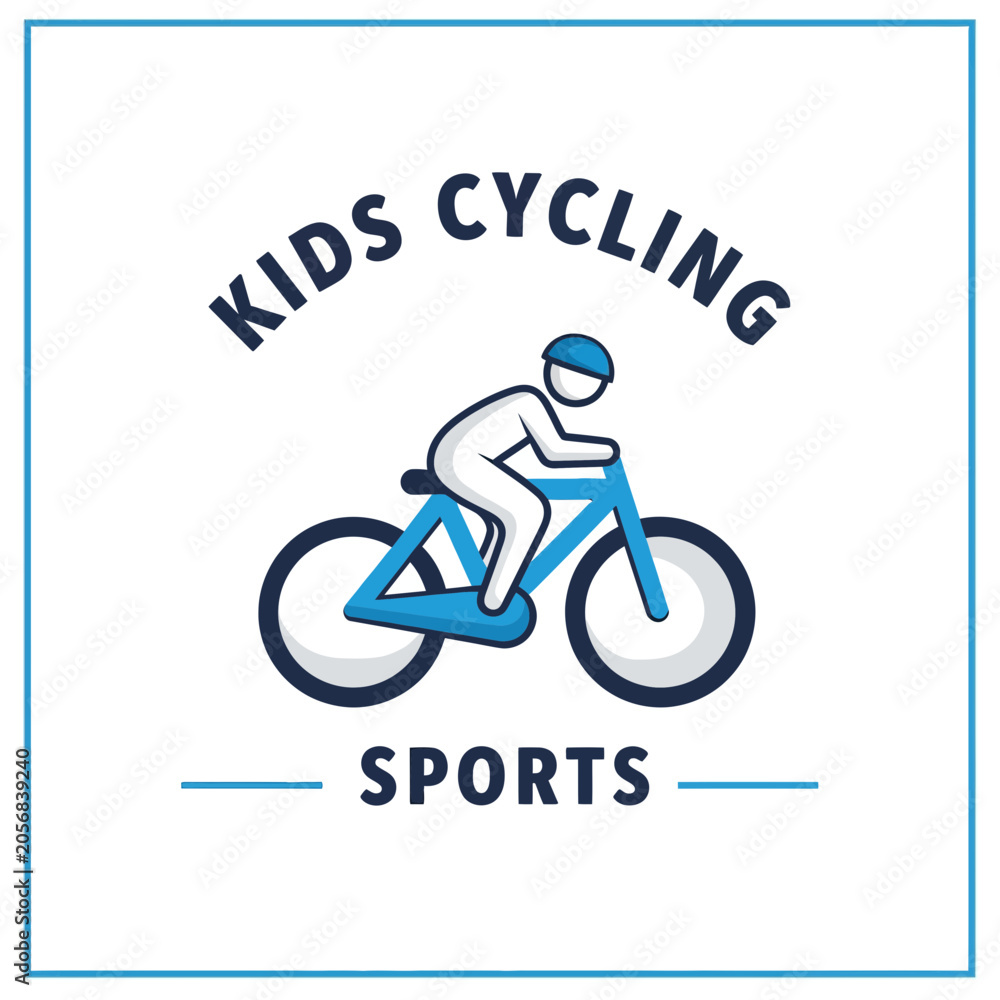 Naklejka premium Youthful Pedal Power Sports Icon Active Kids Cycling Fun