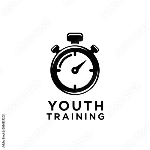 Youth Training Stopwatch Logo Emblem For Fitness And Sport Brands