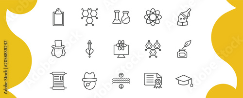 Konstfotografi education outline icon set
