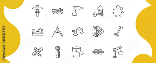 Fotografie construction outline icon set