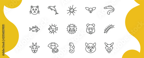 Foto animals outline icon set