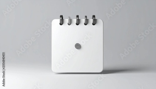 3D square calendar page with dot icon isolated on white background