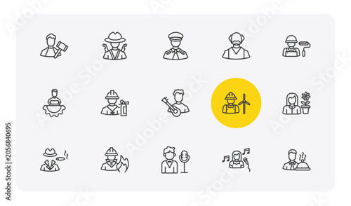 Quadro em tela professions outline icon set