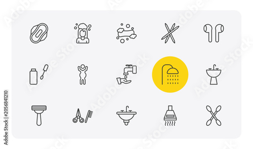 Slika na platnu hygiene outline icon set