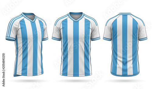Foto 3D Realistic Argentina National Team Away Soccer Jersey Template Football Kit 20