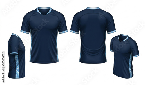 Fotografía 3D Realistic Argentina National Soccer Team Home Jersey Template Football Kit 20