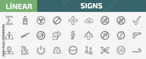 Tableau sur toile signs outline icon set