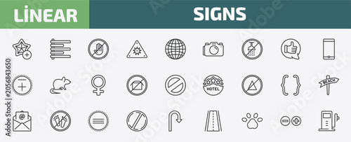 Foto signs outline icon set