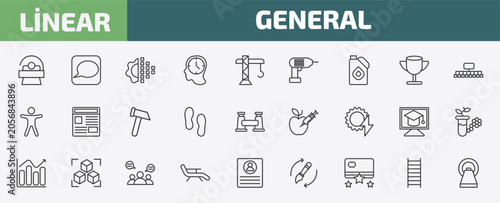 Cuadro en lienzo general outline icon set