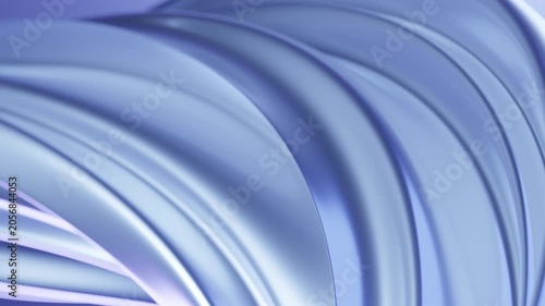 Abstract wave loop animation. 3D rendered background, flowing, fluid, twisted shapes with a metallic and iridescent texture. Smooth light gradient. Elegant live wallpaper and animated footage