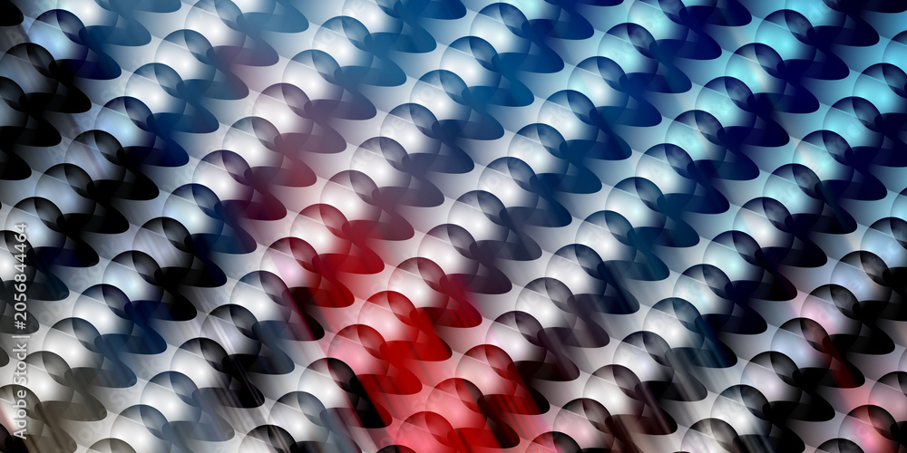 Obraz premium Abstract background with repeating spheres and red light streaks