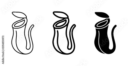 Vászonkép Pitcher Plant Icons, Carnivorous Flora Vector Set, Botanical Illustration
