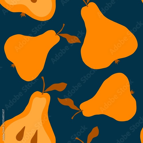 Summer fruit seamless pears pattern for wrapping paper and fabrics and kids and party accessories