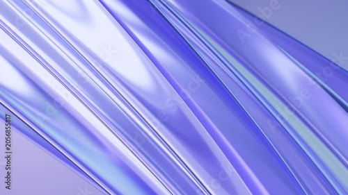 Abstract wave loop animation. 3D rendered background, flowing, fluid, twisted shapes with a glass and iridescent texture. Smooth gradient in light colors. Elegant live wallpaper and animated footage
