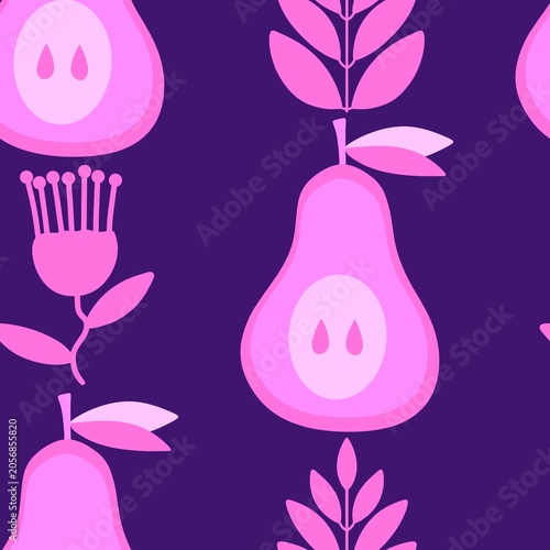 Summer fruit seamless pears pattern for wrapping paper and fabrics and kids and party accessories