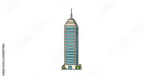 Modern Skyscraper Building Architecture Design.