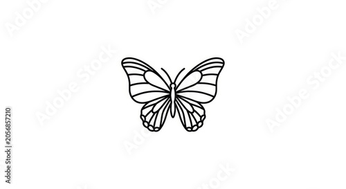 Butterfly Wings Insect Animal Line Art.