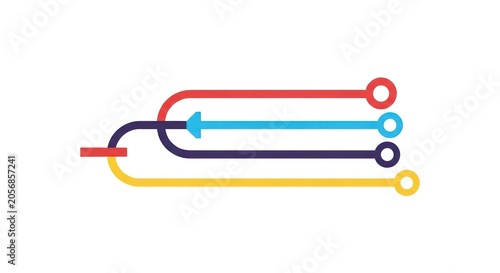 Colorful abstract arrow graphic design element.
