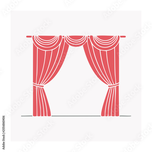 Red flat design trophy pair