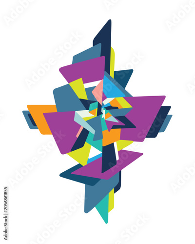 
 Futuristic abstract geometric vector illustration multicolored background