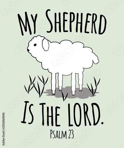 Quadro su tela Psalm 23 Design - My Shepherd Is The LORD - Little Lamb