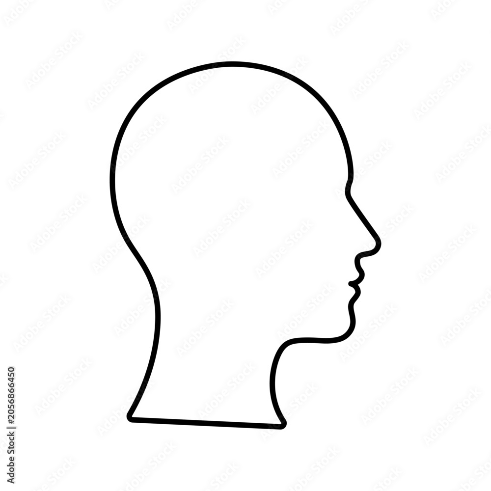 Obraz premium Side profile head outline icon