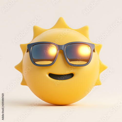 PNG of a sun emoji in sunglasses, yellow color